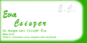 eva csiszer business card