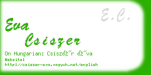 eva csiszer business card